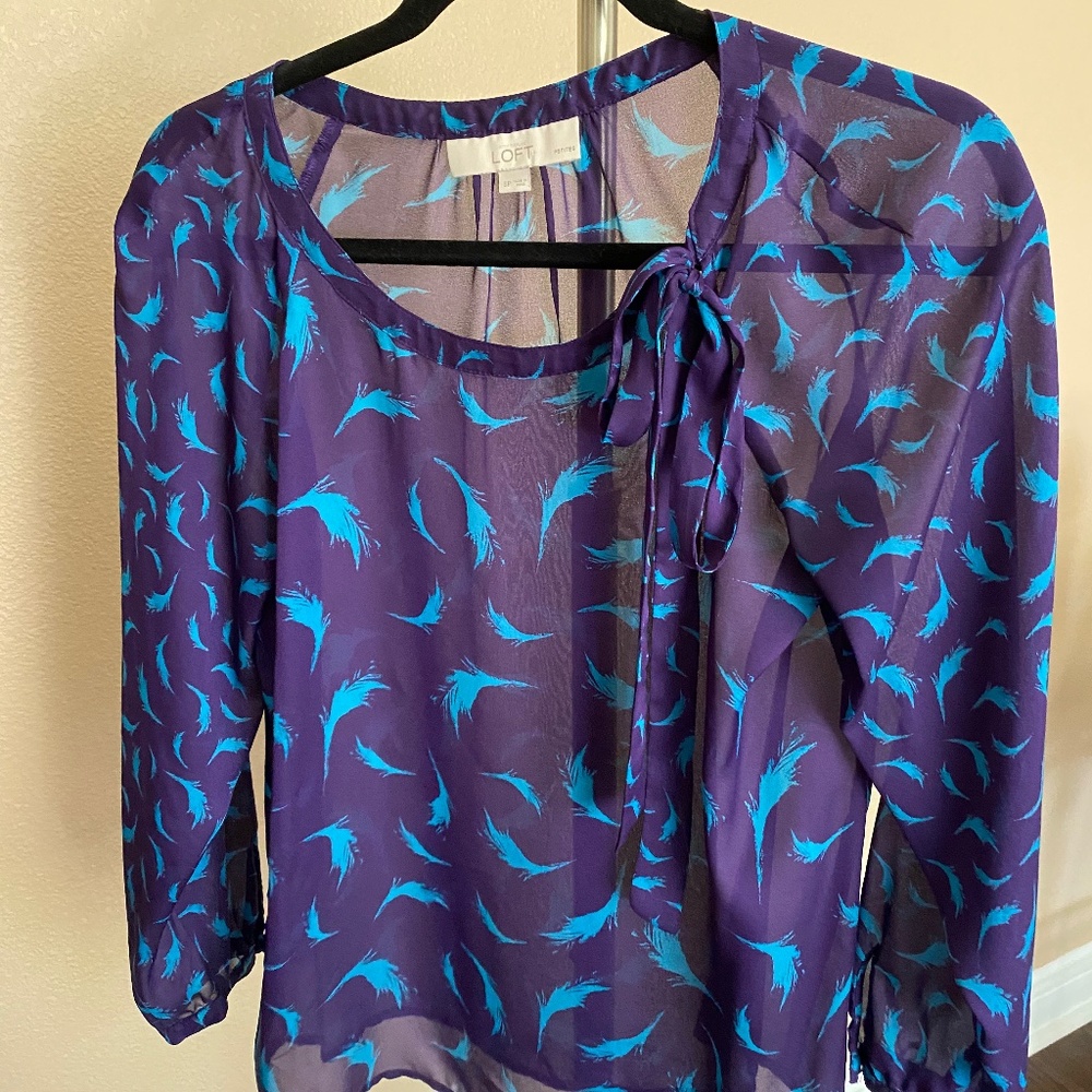Blue and purple blouse